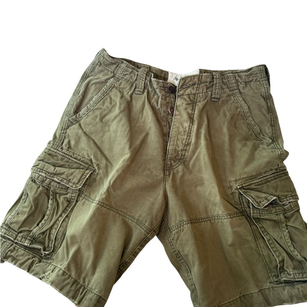 Abercrombie & Fitch Olive Green Cargo Shorts - Utility Pockets